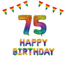 75 jaar Verjaardag Versiering Pakket Regenboog