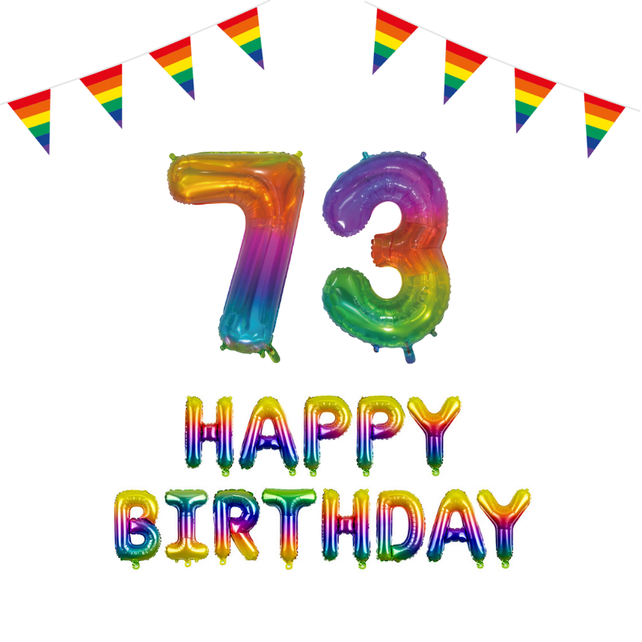 73 jaar Verjaardag Versiering Pakket Regenboog