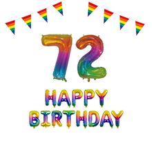 72 jaar Verjaardag Versiering Pakket Regenboog