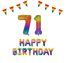71 jaar Verjaardag Versiering Pakket Regenboog
