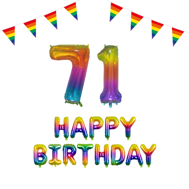 71 jaar Verjaardag Versiering Pakket Regenboog
