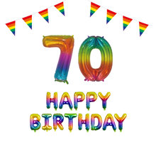 70 jaar Verjaardag Versiering Pakket Regenboog