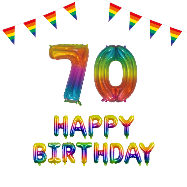 70 jaar Verjaardag Versiering Pakket Regenboog