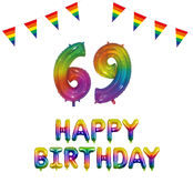 69 jaar Verjaardag Versiering Pakket Regenboog