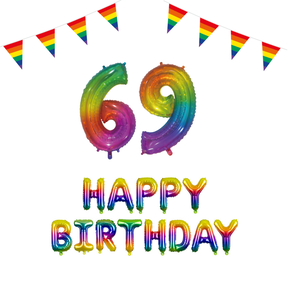 69 jaar Verjaardag Versiering Pakket Regenboog