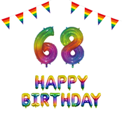68 jaar Verjaardag Versiering Pakket Regenboog