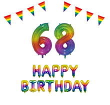 68 jaar Verjaardag Versiering Pakket Regenboog