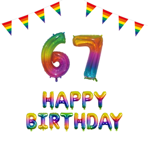 67 jaar Verjaardag Versiering Pakket Regenboog