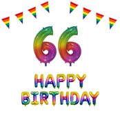 66 jaar Verjaardag Versiering Pakket Regenboog