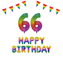 66 jaar Verjaardag Versiering Pakket Regenboog