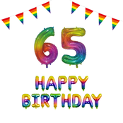 65 jaar Verjaardag Versiering Pakket Regenboog