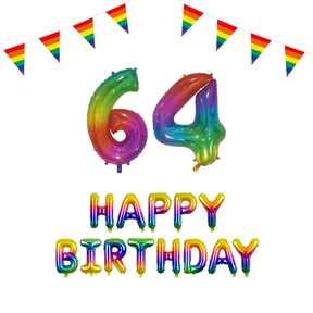64 jaar Verjaardag Versiering Pakket Regenboog