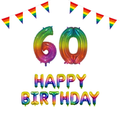 60 jaar Verjaardag Versiering Pakket Regenboog