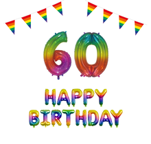 60 jaar Verjaardag Versiering Pakket Regenboog