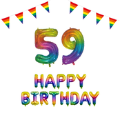 59 jaar Verjaardag Versiering Pakket Regenboog