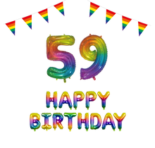 59 jaar Verjaardag Versiering Pakket Regenboog