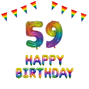 59 jaar Verjaardag Versiering Pakket Regenboog