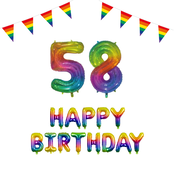 58 jaar Verjaardag Versiering Pakket Regenboog