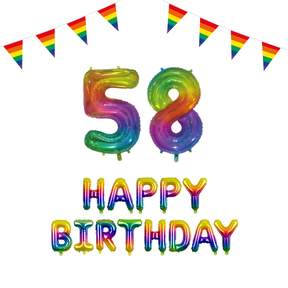 58 jaar Verjaardag Versiering Pakket Regenboog