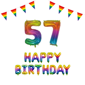 57 jaar Verjaardag Versiering Pakket Regenboog