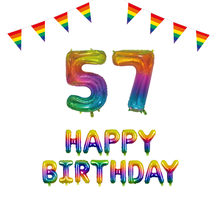 57 jaar Verjaardag Versiering Pakket Regenboog