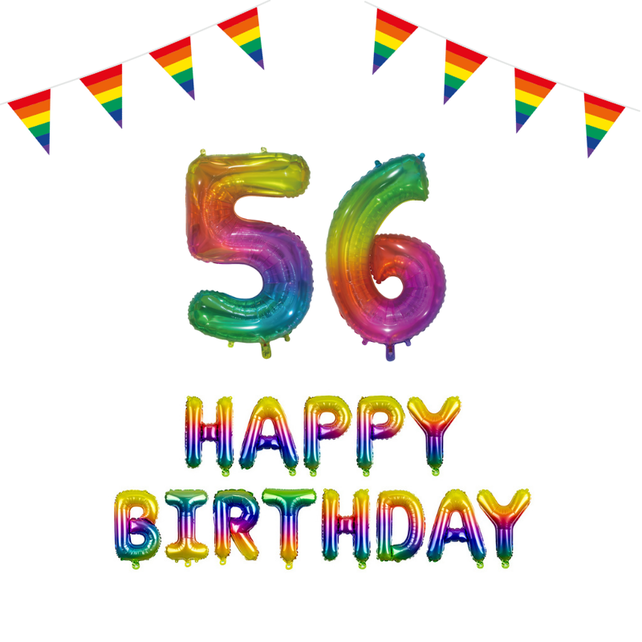 56 jaar Verjaardag Versiering Pakket Regenboog 56 jaar Verjaardag Versiering Pakket Regenboog