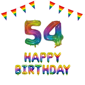 54 jaar Verjaardag Versiering Pakket Regenboog