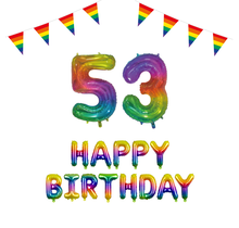 53 jaar Verjaardag Versiering Pakket Regenboog