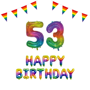 53 jaar Verjaardag Versiering Pakket Regenboog