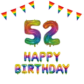 52 jaar Verjaardag Versiering Pakket Regenboog