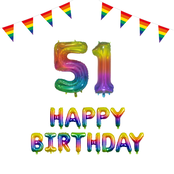 51 jaar Verjaardag Versiering Pakket Regenboog