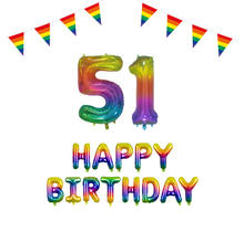 51 jaar Verjaardag Versiering Pakket Regenboog