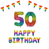 50 jaar Verjaardag Versiering Pakket Regenboog