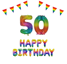 50 jaar Verjaardag Versiering Pakket Regenboog