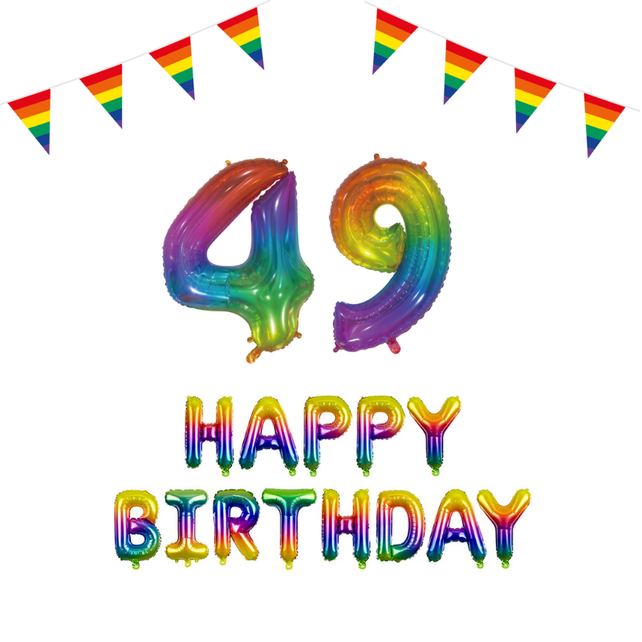 49 jaar Verjaardag Versiering Pakket Regenboog