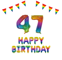 47 jaar Verjaardag Versiering Pakket Regenboog