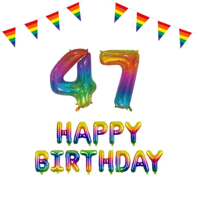 47 jaar Verjaardag Versiering Pakket Regenboog