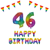 46 jaar Verjaardag Versiering Pakket Regenboog