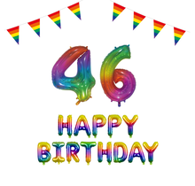 46 jaar Verjaardag Versiering Pakket Regenboog