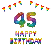 45 jaar Verjaardag Versiering Pakket Regenboog