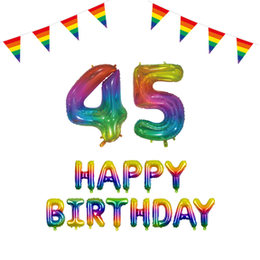 45 jaar Verjaardag Versiering Pakket Regenboog
