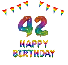 42 jaar Verjaardag Versiering Pakket Regenboog
