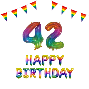 42 jaar Verjaardag Versiering Pakket Regenboog