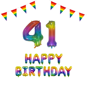 41 jaar Verjaardag Versiering Pakket Regenboog