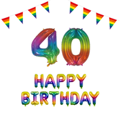 40 jaar Verjaardag Versiering Pakket Regenboog