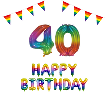 40 jaar Verjaardag Versiering Pakket Regenboog