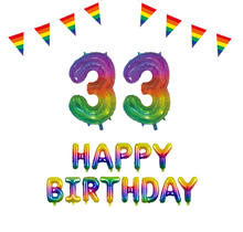 33 jaar Verjaardag Versiering Pakket Regenboog