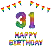 31 jaar Verjaardag Versiering Pakket Regenboog