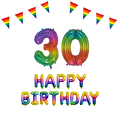 30 jaar Verjaardag Versiering Pakket Regenboog