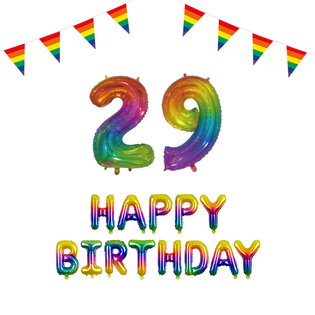 29 jaar Verjaardag Versiering Pakket Regenboog 29 jaar Verjaardag Versiering Pakket Regenboog